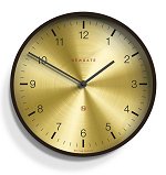 Mr Clarke Dark Wood Brass<br>Wall Clock by Newgate